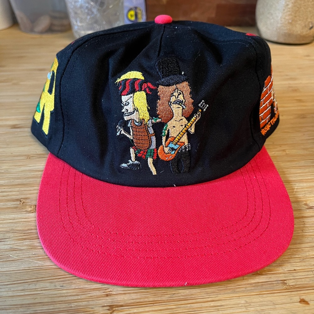 Vintage MTV Black and Red Beavis and Butt-head Guns N’ Roses SnapBack hat